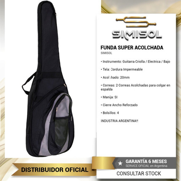 Funda Bajo Electrico Super Acolchada Reforzada + Bolsillos 1