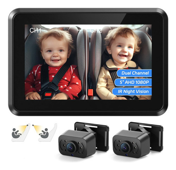 Espejo Para Bebé Con Cámara De Noche, Fácil Instalación 0