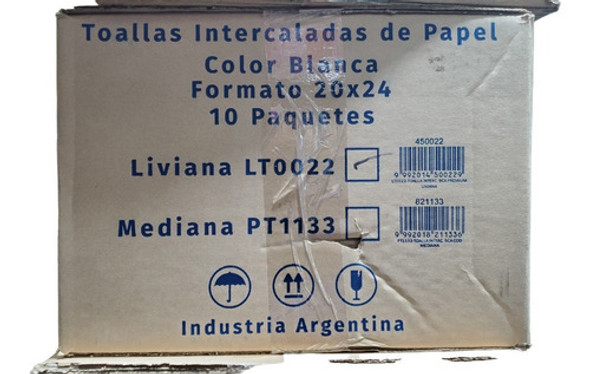 10 Toallas Papel Blancas Interc. Liviana Ldorada 20x24 1.9kg 1
