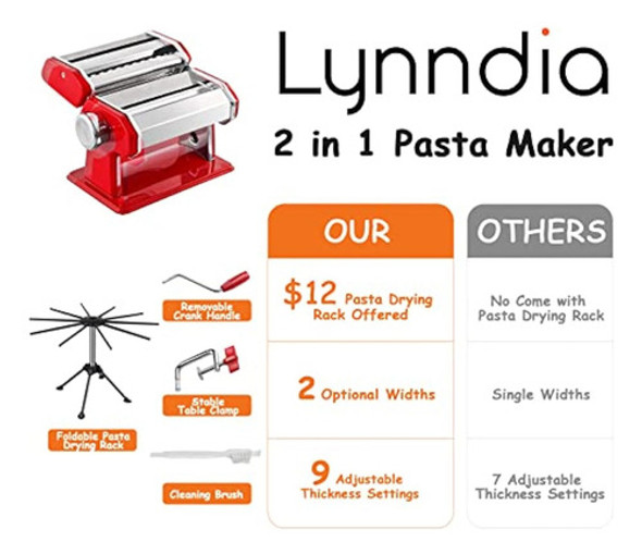 Lynndia Máquina Para Hacer Pasta Manual De Acero 1