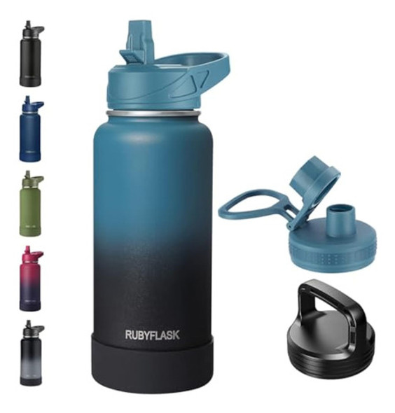 Botella De Agua Aislada De 32 Onzas Con Pajilla, 0