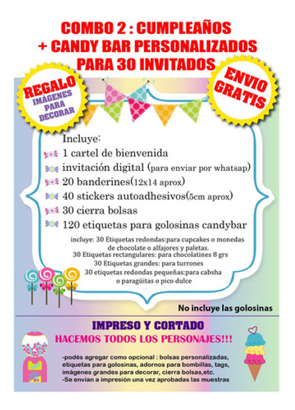 Combo Cumpleaños Sunny Bunnies  Candybar 1