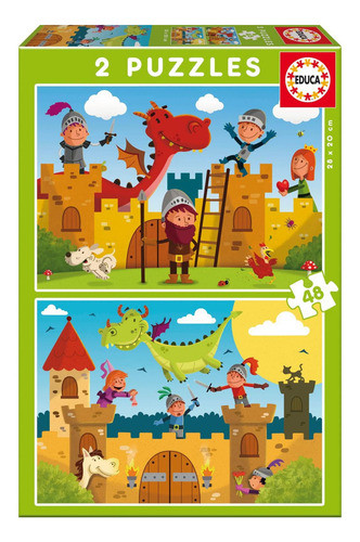 Set Puzzle Dragones Princesas Rompecabezas Castillo Educa Ax 0