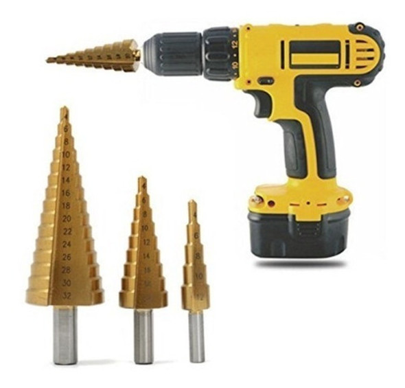 Mecha Broca Escalonada Progresiva Metal Hss 4-32 Mm Ruhlmann 1