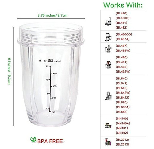 Recipiente De Reemplazo De Blendin Con Tapa De Sellado Sip N 1