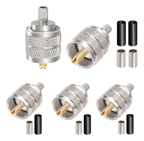 Taiss 5 Unids Pl259 Conector De Crimpado Uhf Conectores Pl-2 0