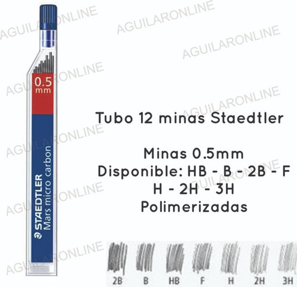 1 Tubo De 12 Minas Staedtler 0,5mm P / Portamina 1 1 Tubo De 12 Minas Staedtler 0,5mm P / Portamina 1