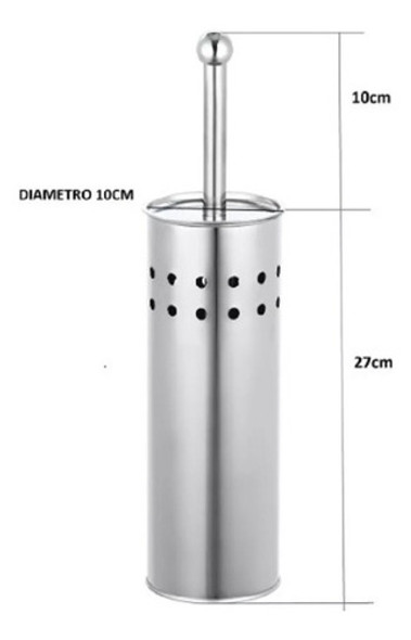 Escobilla Cepillo Acero Inoxidable P/ Limpiar Baño Con Tapa 1