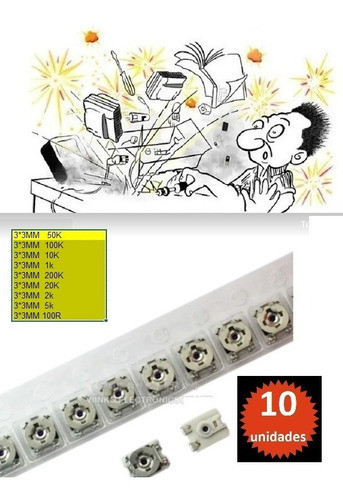 Potenciometro Evm3es X50b102 Smd Trimmer Smd 1k X 10 Unid 1