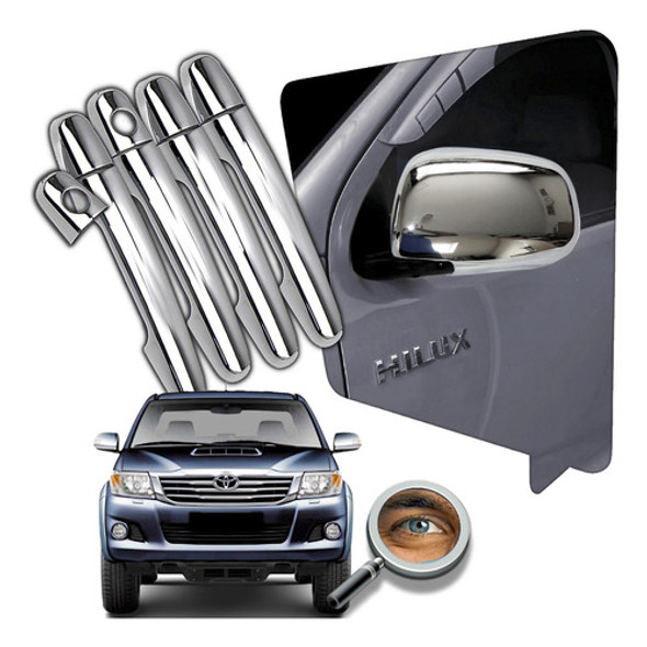 Cubre Manijas Cromadas + Espejos Hilux 2006+ Tuningchrome 0