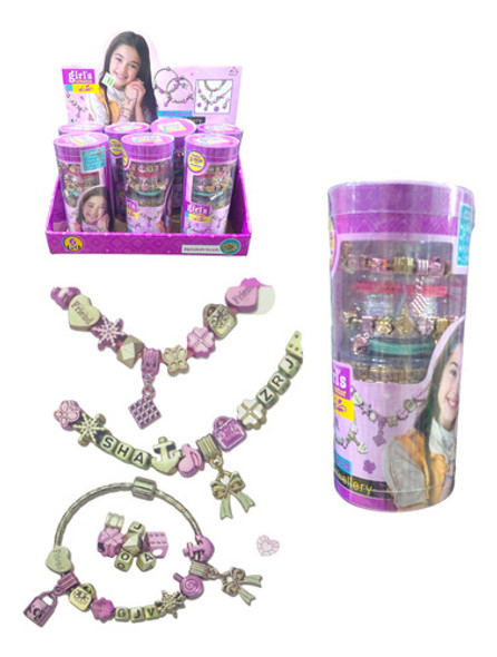 Kit Set Para Armar Pulsera Tobillera Infantil Letras Dijes 0