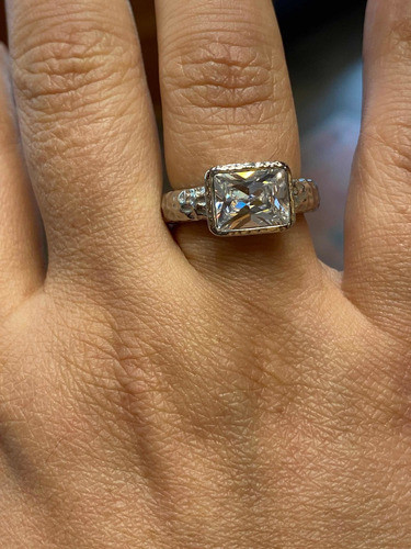 Luli Anillo Acero Antialérgico Circonia Recta Brillo Herm 0