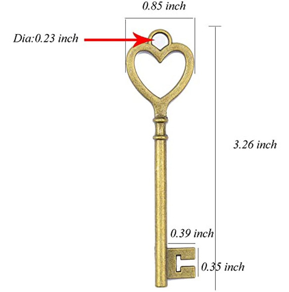 Llaves Bronce Antiguo Forma Corazon Pack 30 1 Llaves Bronce Antiguo Forma Corazon Pack 30 1