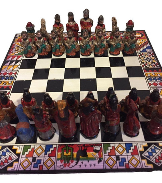 Ajedrez Cerámica Incas Españoles 26x26cm 0 Ajedrez Cerámica Incas Españoles 26x26cm 0