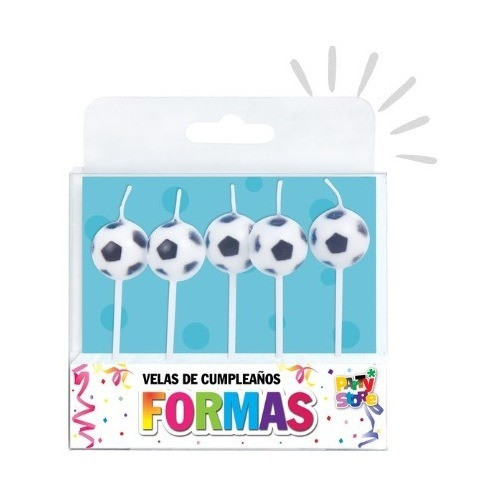 Velas Formas Set Futbol Pelotas Football Cumpleaños X5 0
