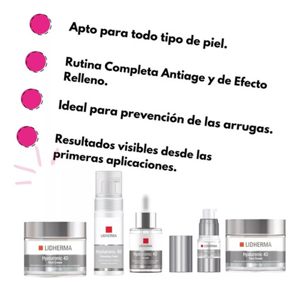 Kit X5 Hyaluronic 4d: Rutina Completa Antiarrugas Lidherma 1 Kit X5 Hyaluronic 4d: Rutina Completa Antiarrugas Lidherma 1
