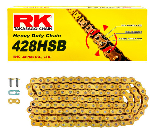 Cadena Transmision Rk 428 X 136 Reforzada Dorad Alta Calidad 0