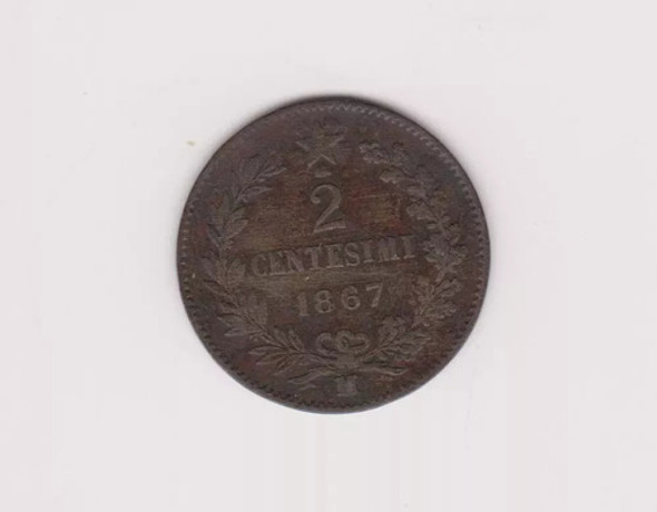 Moneda Italia 2 Centesimi Año 1867 M Bueno + 0 Moneda Italia 2 Centesimi Año 1867 M Bueno + 0