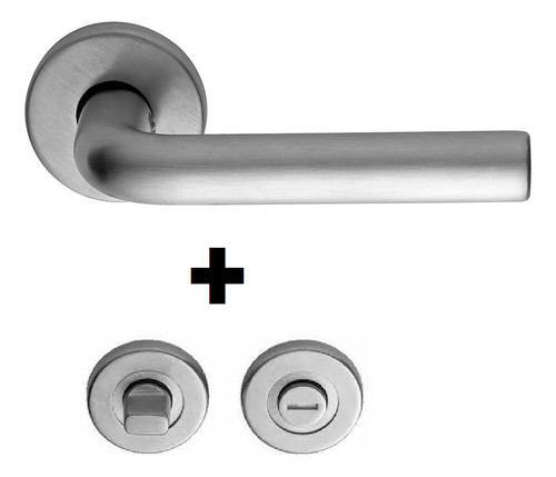 Llavín De Baño + Picaporte Manija Currao Veneto Aluminio 1