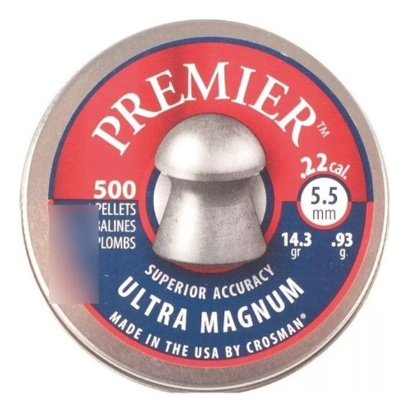 Balines Crosman Premier X 500 5.5 Ultra Magnum 0