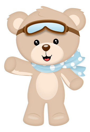 Osito Globo Aerostatico Celeste Imagenes Elementos Papeles 0