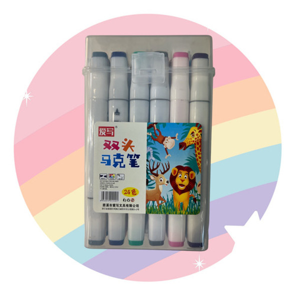 Marcadores Profesional Doble Punta X 24 Colores Estuche 0 Marcadores Profesional Doble Punta X 24 Colores Estuche 0