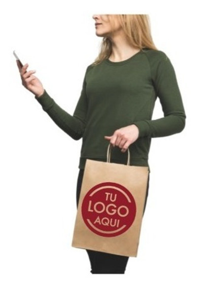Bolsa Papel Ecológica Con Logo 23x32 (100 Bolsas) 1