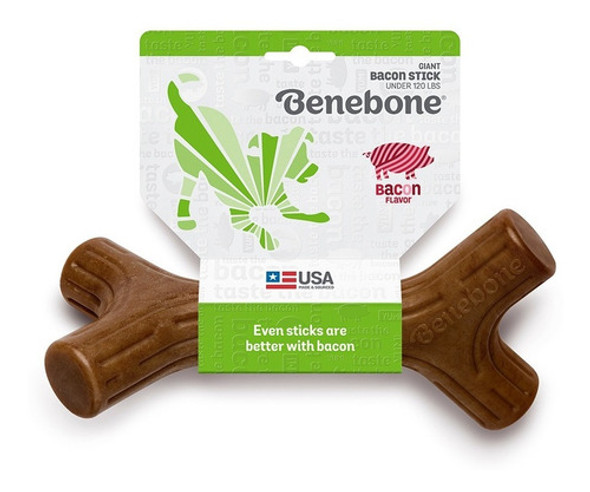Hueso Masticable Benebone Bacon Stick Small Juguete Perro Color Madera 1 Hueso Masticable Benebone Bacon Stick Small Juguete Perro Color Madera 1