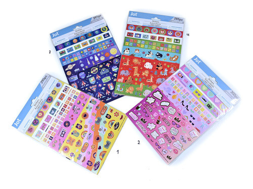 Plancha Stickers 291 Piezas Nro 3 Pack X6 - Goldin Papelería 0