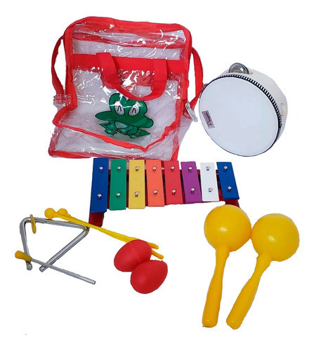 Set Percusion Infantil 5 Instrumentos + Contenedor Niños!! 0