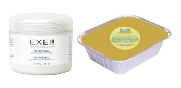 Kit Depilatorio Exel Cera + Gel Post Depilacion Profesional 0