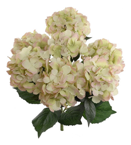Planta Flores Seda Hortensia, Verde Rosa, Decoración Del Con 0 Planta Flores Seda Hortensia, Verde Rosa, Decoración Del Con 0