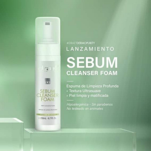 Espuma De Limpieza Profunda Sebum Cleanser Foam 200ml Idraet 1