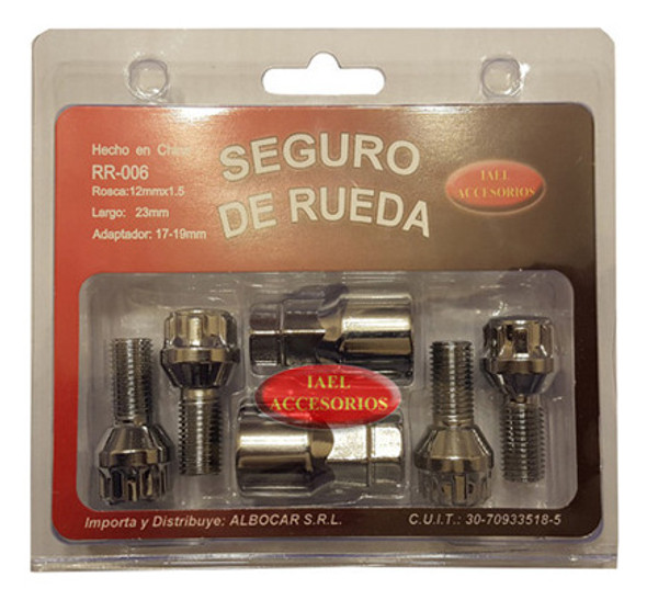 Seguro Rueda Antirobo 4 Bulones 6 Volkswagen Gol 80/18 1