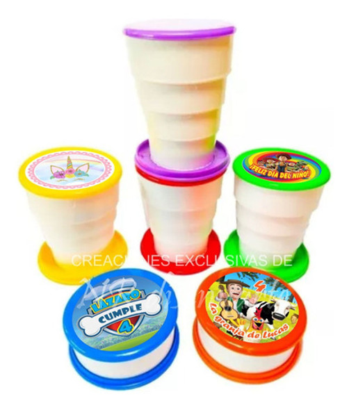 Vasos Plegables Cumpleaños Paw Patrol Unicornio Granja X10 0