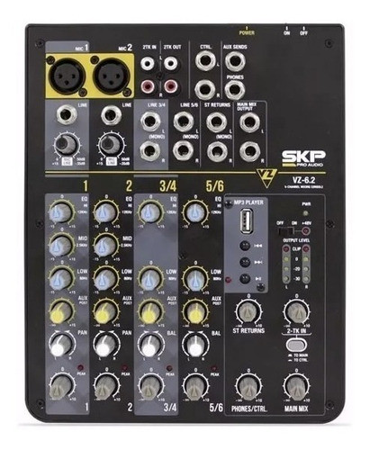 Consola Mixer Skp Vz 6.2 Mixer Con Usb. 6 Canales 0