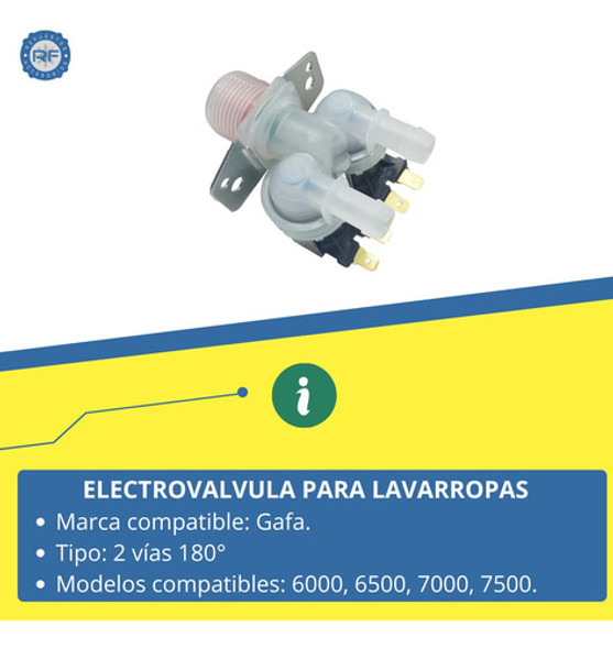 Electrovalvula Lavarropas Gafa 6100 6500 6505 7000 7500 6.5 1 Electrovalvula Lavarropas Gafa 6100 6500 6505 7000 7500 6.5 1
