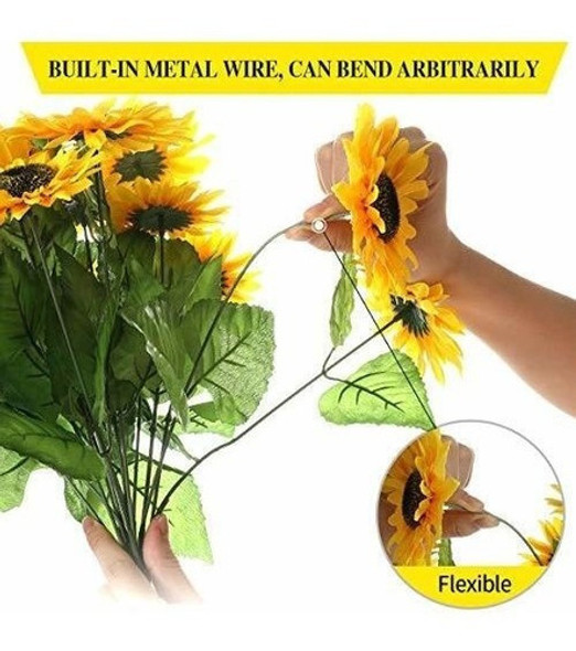 Derblue 15.74  Ramo De Girasoles Artificiales Con 14 Cabezas 1 Derblue 15.74  Ramo De Girasoles Artificiales Con 14 Cabezas 1