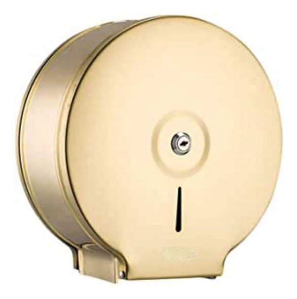 Dispensador Papel Higiénico Metalico Dorado Rollo Hasta 500m 0