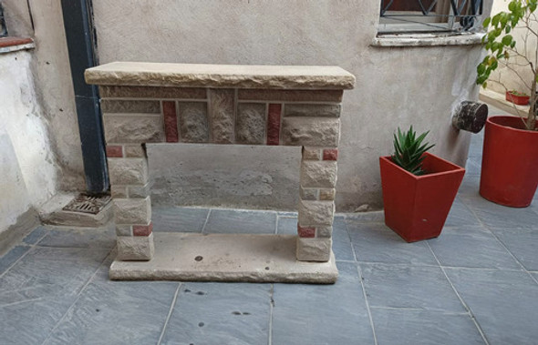 Hogar Simil Piedra 1 X 0,90 Metros Con Leños 0