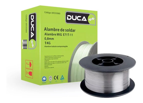 Alambre Mig Soldar Flux Sin Gas Duca 0.8 Mm - 1kg 0