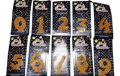 Velas Numéricas Para Cumpleaños X10 Unidades 0