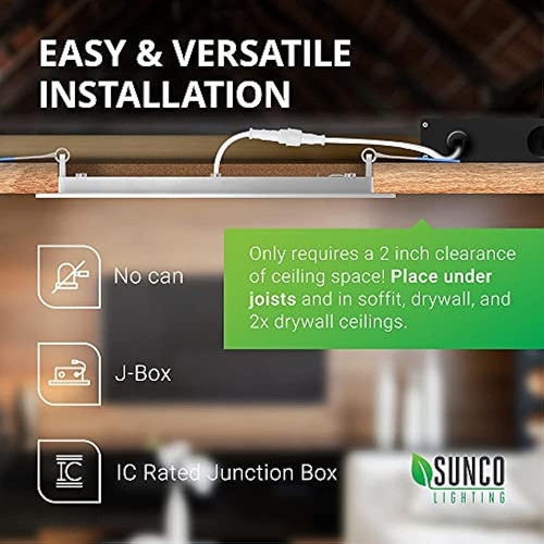 Sunco Lighting Paquete De 12 Luces Led De 6 Pulgadas Con Ilu 1