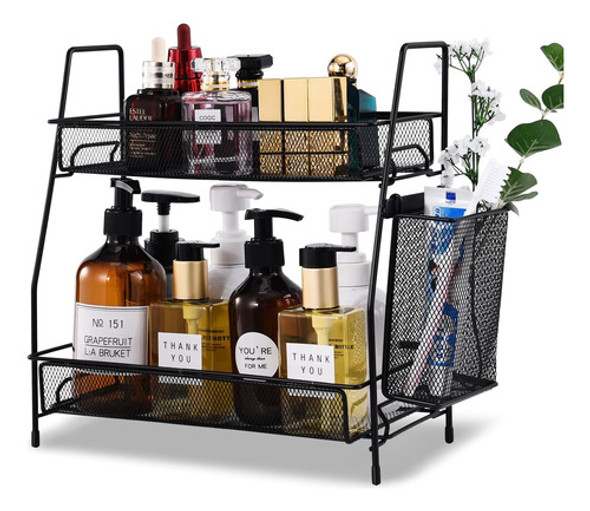 Organizador De Cocina Y Baño Con Cesta Pequeña Negro 0 Organizador De Cocina Y Baño Con Cesta Pequeña Negro 0