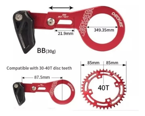 Guia Cadena Azul Monoplato Deckas Bb Hollowtech 32t A 40t 1