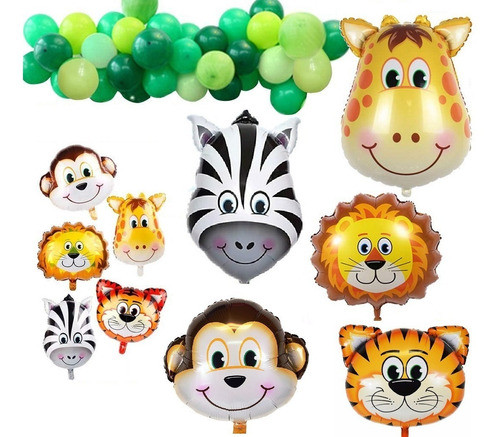 Set Globos Animales  Animalitos Selva Gigantes Y Medianos 0
