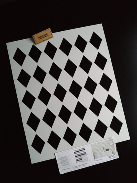 Stencil Pared Piso Telas Rombos  50x60  Geo104 Geométrico 1