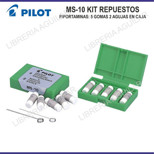 Kit Repuesto De 5  Gomas Y 2 Agujas Para Portaminas Pilot 1