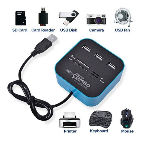 Junmin Usb Combo Expansor Multifunción Usb Hub Lector De 1