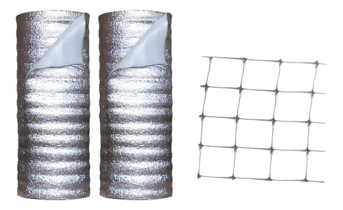 Combo Aislación Térmica 5mm Aluminizada + Malla Sostén 40m2 0